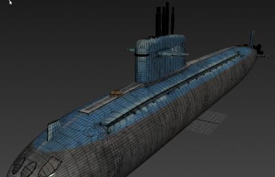 中国091型核潜艇OBJ模型高模