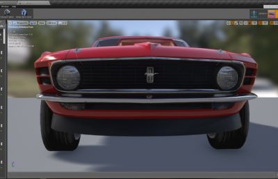 有部分绑定的野马Mustang汽车,带内部细节,UE4游戏赛车,有max2020、max2017、fbx、C4D文件