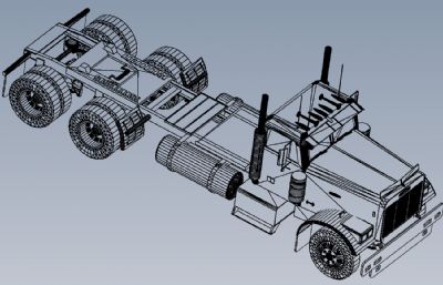 大卡,集装箱货运卡车solidwork图纸模型，有IGS格式