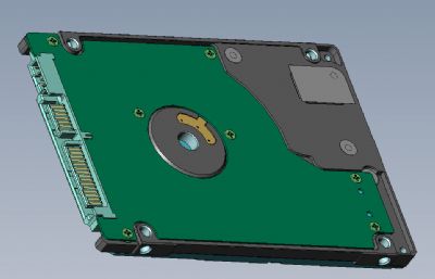 2.5寸笔记本电脑HDD机械硬盘solidworks模型
