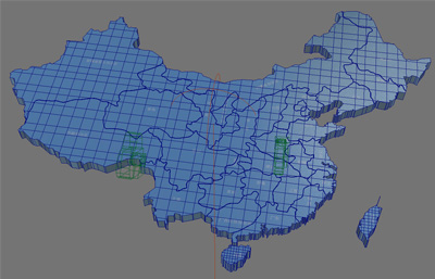 中国地图maya模型，VRAY材质