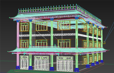 县幼儿园大楼3D模型素模