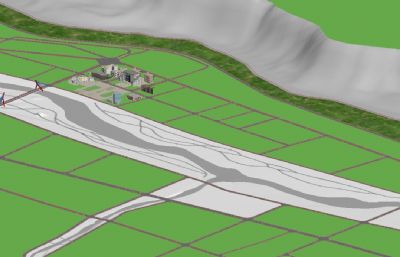 宝鸡市政府，潘龙桥地标建筑3D模型