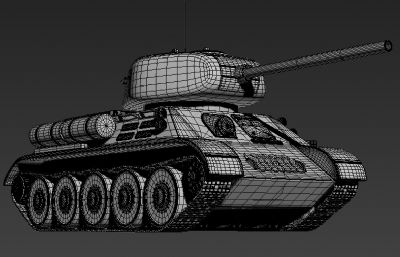 T-34B坦克（苏系）3D模型