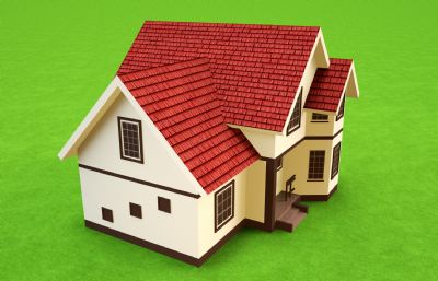 小房子,别墅住宅,瓦房建筑C4D模型