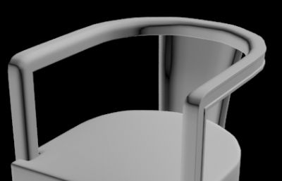 沙发椅,软垫靠背椅3D模型白模