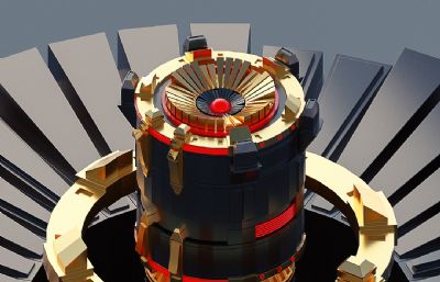 Rotary旋转式发动机C4D模型