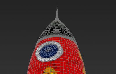 冲向太空-Q版火箭3D模型