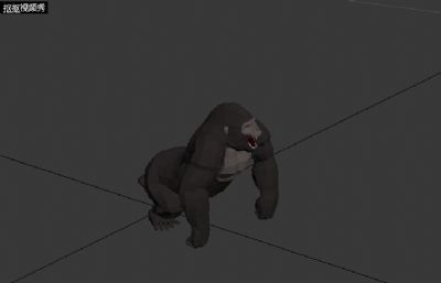 卡通Low Poly风格猩猩，高质量游戏3D模型