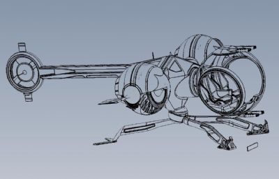 蜻蜓造型的概念泡泡直升机solidworks图纸模型