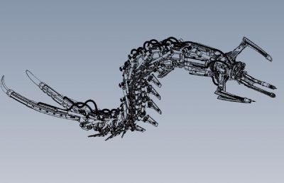 机械蠕虫，爬虫机器怪物solidworks模型