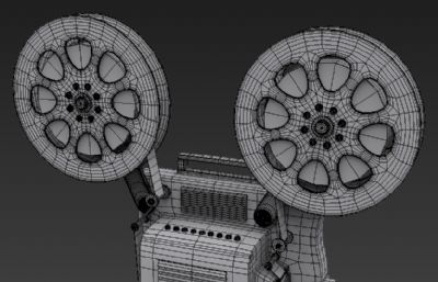 老式电影放映机3D模型
