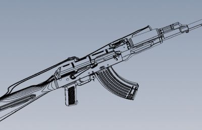 AKM自动步枪,AK步枪STP格式模型