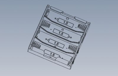 4节1.5V装的电池盒solidworks数模图纸模型