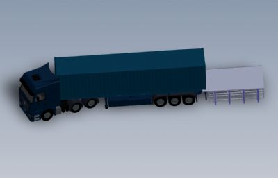 奔驰Actros集装箱卡车,重卡solidworks图纸模型
