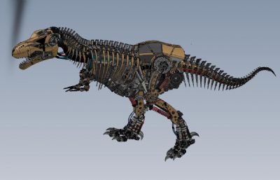 精细仿生机械恐龙solidworks图纸模型