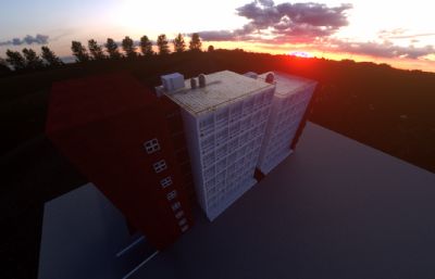 教学楼,办公楼,宿舍大楼建筑maya模型