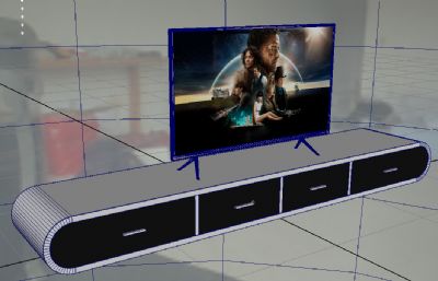 现代简约maya电视柜模型