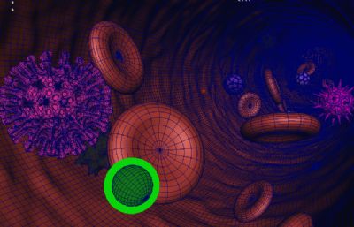 血管里的各种细胞场景maya模型