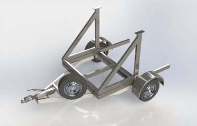 机场行李物资运输拖车模型,IGS格式