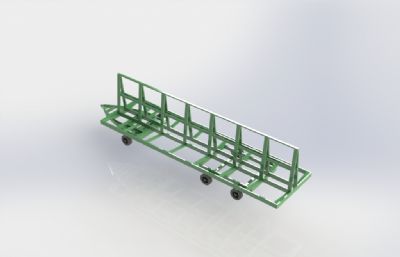 钢结构双面加长版拖车模型,IGS格式