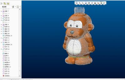 站立抄数猴子玩具SLDPRT,PRT格式模型