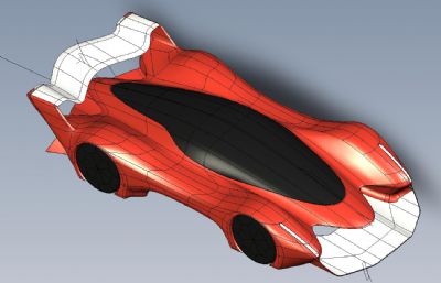 法拉利F50概念汽车STP格式模型,无材质贴图,素模