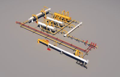 高精度天然气母站气化工艺区3D模型