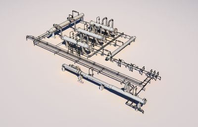 高精度天然气母站气化工艺区3D模型
