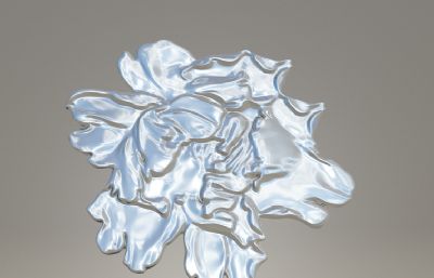 牡丹花朵浮雕雕塑设计一
