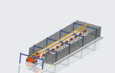 禽肉高架输送机STP格式模型