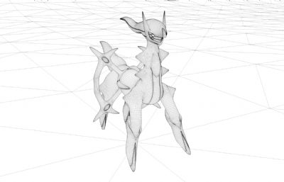 宠物小精灵—阿尔宙斯C4D模型,Octane渲染,有骨骼绑定