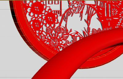 中国福红飘带雕塑设计3D模型