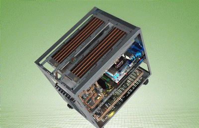 超级水冷电脑机箱stp模型