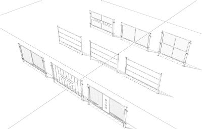 建筑工地防护栏3D模型