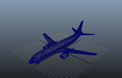 民用航空客机maya模型,带精细内部构造,MB,FBX两种格式素模,无贴图