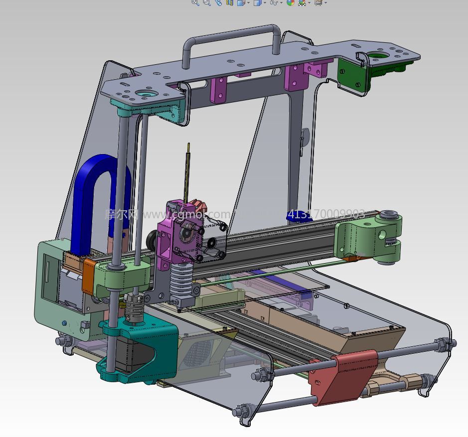 3D打印机结构Solidworks图纸模型,附IGS格式