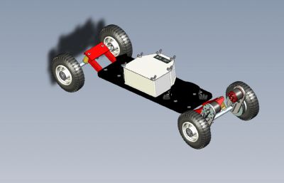 四轮电动滑板车STP格式模型