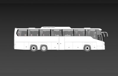大巴车,旅游大巴3D模型素模