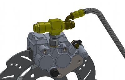 摩托车前轮刹车制动器结构solidworks图纸模型