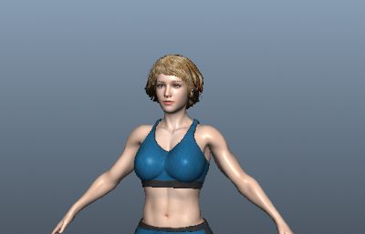 健身房教练,金刚芭比, 女版亚洲野兽maya模型