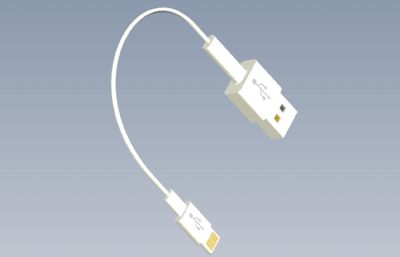 iPhone手机USB数据线充电线STP格式模型