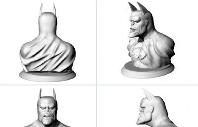 龇牙,下颚前凸的蝙蝠侠STL模型,可3D打印