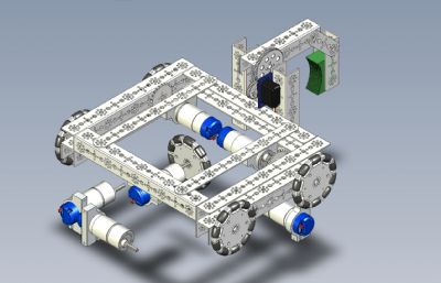 全向轮机器人车底盘STEP格式图纸模型