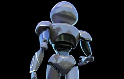行走姿态的苹果女性机器人max2018模型