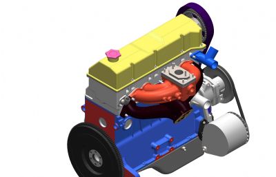 汽车发动机Solidworks设计模型,附stp格式文件(网盘下载)