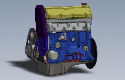 汽车发动机Solidworks设计模型,附stp格式文件(网盘下载)