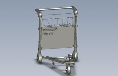行李车机场小推车3D图纸 Solidworks设计