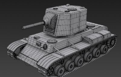 苏系KV-2重型坦克3D模型