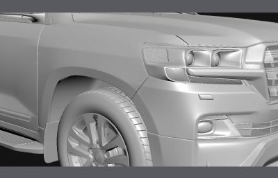 丰田兰德酷路泽SUV汽车模型,max+fbx格式